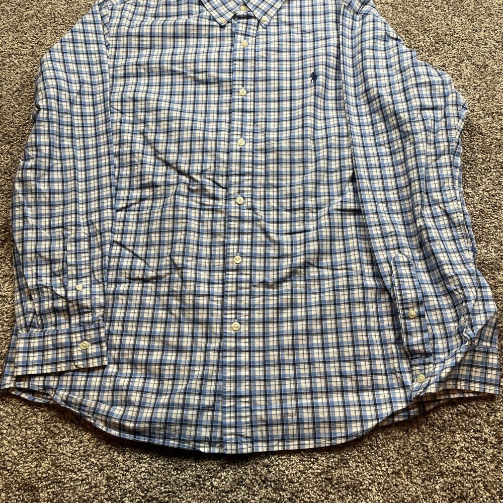 Polo Ralph Lauren Shirt Mens XL Classic Fit Plaid Button Down checked office